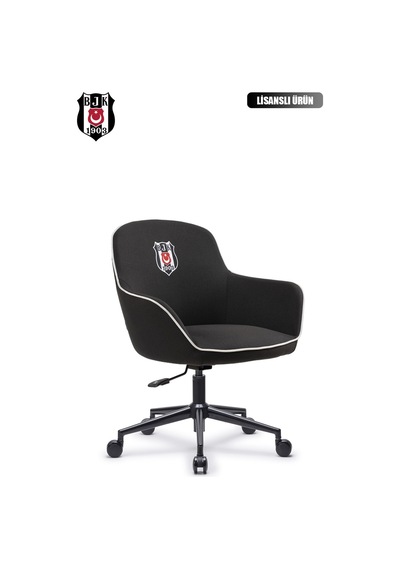 Fanchair X Beşiktaş Icon Siyah Kumaş Çalışma Koltuğu-76 Siyah - Beyaz