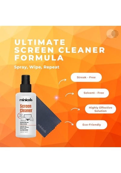Telefon, Tablet Ve Bilgisayar İçin Ekran Temizleyici Sprey &amp Mikrofiber Bez 100ml
