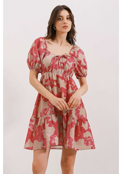 Bigdart 2351 Kloş Poplin Elbise - D. Fuşya 001