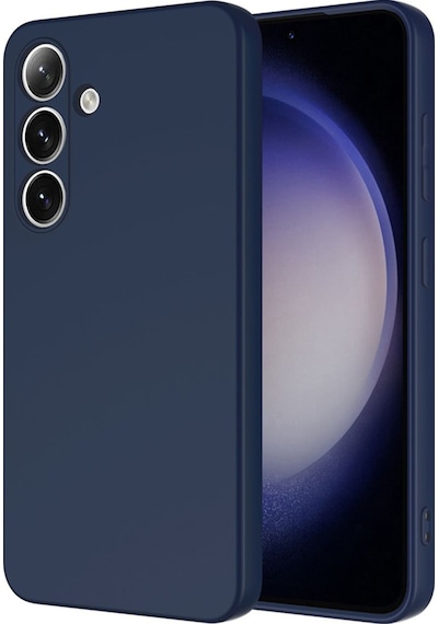 Samsung Galaxy Uyumlu S25 Kılıf Lansman İçi Kadife Kamera Korumalı Mara Silikon Kılıf-lacivert