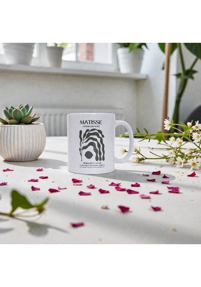 Matisse Renk Dansı Seramik Kupa Beyaz