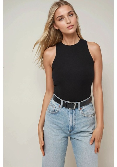 Hiccup Halter Yaka Slim Fit Bodysuit Siyah