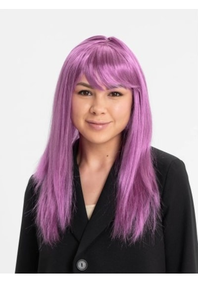 Rose Pembe Düz Kesim Peruk