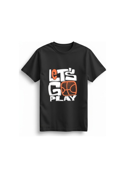 Paybuy Hadi Oynayalım Basketbol Çağrısı Baskılı Kadın Tişört Siyah