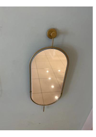 MetaQuartz Aksesuar Serenity Gold Ayna, Dekoratif Modern Duvar Aynası Gold