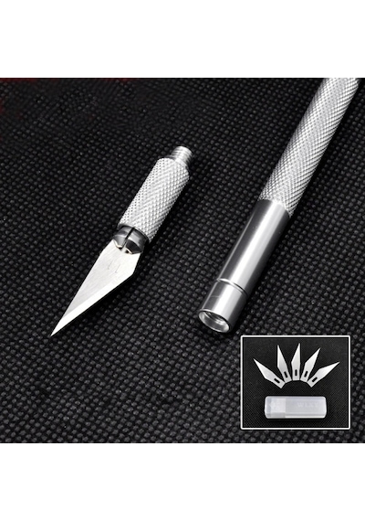 Bianyo. Kretuar Bıçağı. Metal Saplı. 5 Yedek Uçlu. Kretuar Seti.