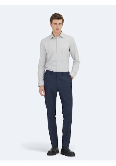 Kip Vizon Çizgili Regular Fit Dokuma Casual %100 Pamuk Gömlek Vizon