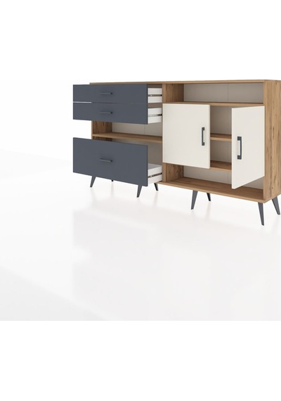 Arges Konsol 4 Raflı 3 Çekmeceli 2 Kapaklı 176x30x99 Çam-aytaşı/a Çam-aytaşı/antrasit Arges Konsol 4 Raflı 3 Çekmeceli 2 Kapaklı 176x30x99 Çam-aytaşı/a Çam-aytaşı/antrasit