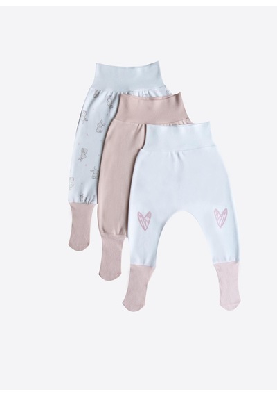 Kitikate Organik Cute Rabbit 3'lü Çoraptolon Pembe Pembe