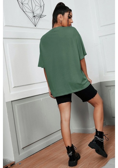 Unisex Outer Banks Baskılı Tasarım Tshirt Yeşil