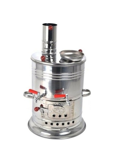 Közde Semaver 3.5 Litre Odunlu Kömürlü Semaver Çift Musluklu