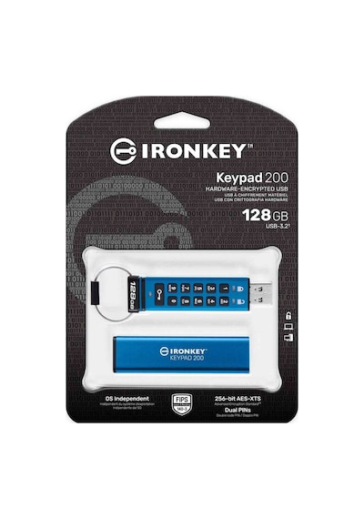 Kingston Ironkey IKKP200-128GB 128 GB USB Şifreli Tuş Takımı Flash Bellek