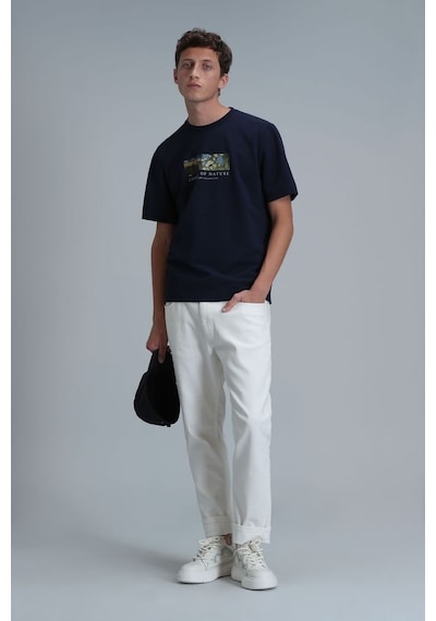 Lufian Bıanca Modern Grafik T- Shirt Lacivert 001