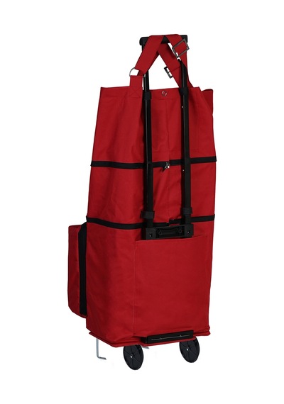 Ent Mine Model 2 Teker,teleskobik Kollu,alışveriş Çantası Kırmızı