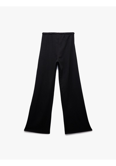 Koton Beli Bağcıklı Geniş Paça Bürümcük Pantolon Siyah 6wal40014ık Siyah Koton Beli Bağcıklı Geniş Paça Bürümcük Pantolon Siyah 6wal40014ık Siyah