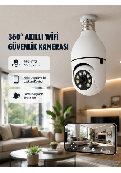 360 Derece Dönebilen Akıllı Duylu Kamera Ptz, Uzaktan, Hareket Algılama