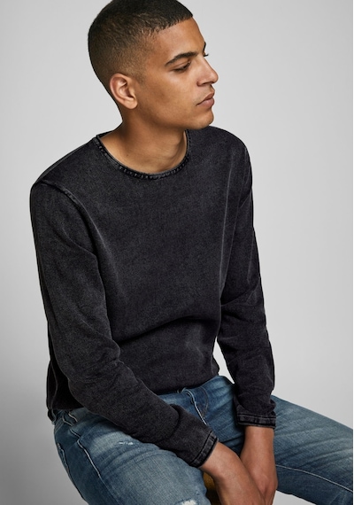 Jack & Jones Soluk Efektli Kazak-leo 12174001 Caviar Siyah
