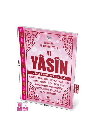 41 Yasin Orta Boy Türkçe Okunuşlu Ve Mealli Pembe Kapak