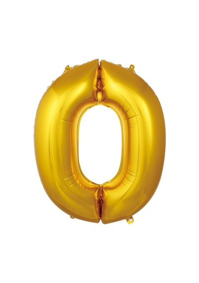 Folyo Balon Gold Rakam 40 İnç 100 Cm Helyum Gaz Uyumlu 0