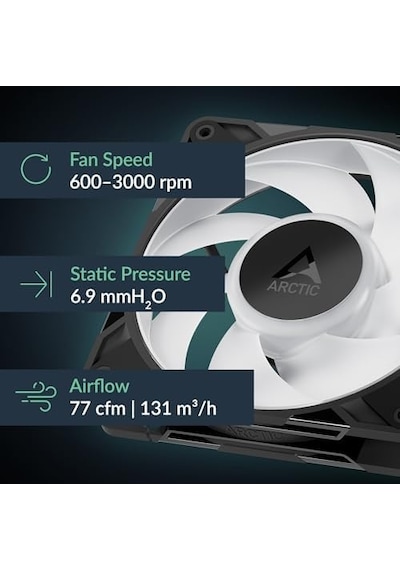 Arctic P12 Pro Argb 120mm 3000rpm 77cfm Yüksek Performans Kasa Fanı Acfan00309a