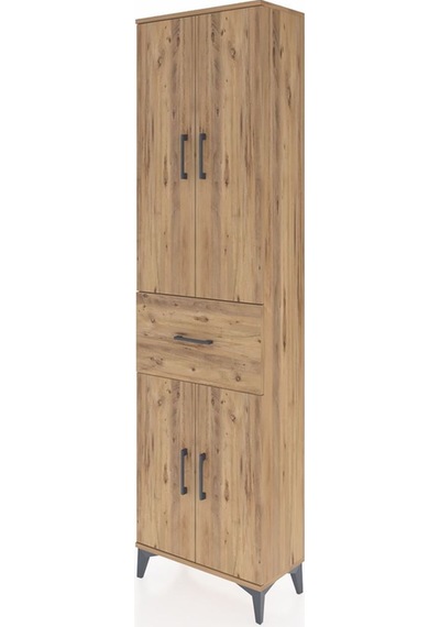 Arges Dolap 2 Raflı Tek Çekmeceli Tek Askılı 60x30x221 Çam-çam Çam