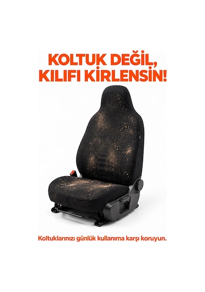 Siyah Peugeot Partner Penye Oto Koltuk Kılıfı - Marka Yeni Logo Baskılı