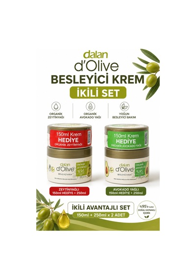 D'olive Yoğun Besleyici Bakım Kremi İkili Set