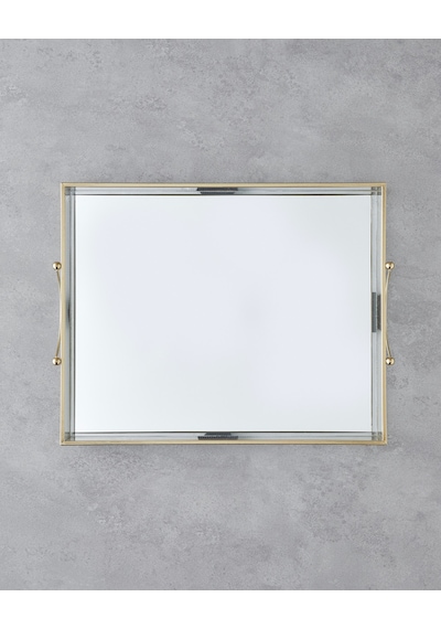 English Home Marsilya Cam Dekoratif Tepsi 43.3x33x5cm Gold