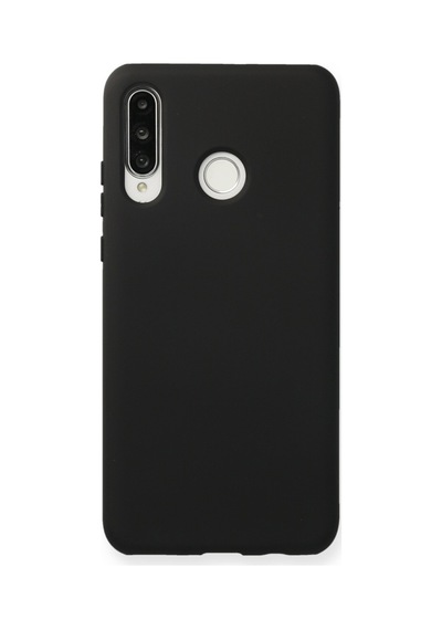Huawei P30 Lite Uyumlu İçi Kadife Lansman Tasarım Silikon Telefon Kılıfı Siyah