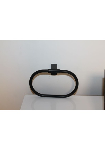 Tema Premium Yuvarlak Havluluk Mat Siyah 71008-2M