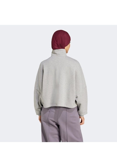 adidas Essentials Fleece Kadın Gri Sweatshirt Düz Iy9681 Gri