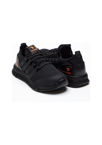 Tonny Black Rahat Kalıp Şeritli Bağcıklı Çocuk Unisex Siyah Spor Ayakkabı Tbqnt-3 Siyah