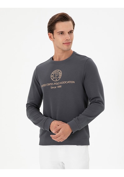 U.S. Polo Assn. Erkek Regular Fit Bisiklet Yaka Antrasit Sweatshirt 50293424-VR006