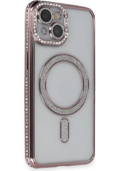 Newface Apple İphone 13 Kılıf Joke Simli Magneticsafe Kılıf - Pembe