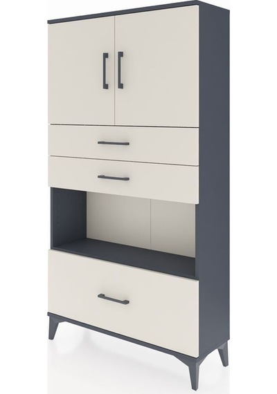 Arges Dolap 3 Raflı 3 Çekmeceli 2 Kapaklı 88x30x163 Antrasit-aytaşı Antrasit Arges Dolap 3 Raflı 3 Çekmeceli 2 Kapaklı 88x30x163 Antrasit-aytaşı Antrasit