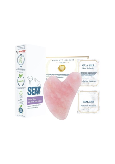 Seay Pembe Kuvars Taşı Gua Sha Yüz Bakımı Kalp Guasha Pembe Quartz Face Guasha 1. Kalite