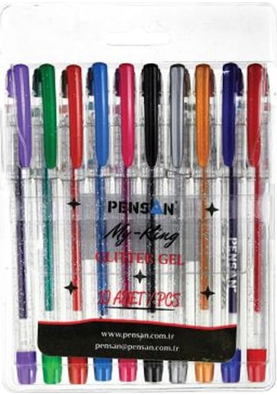 Pensan My King Simli Jel Tükenmez Kalem 10'lu Paket