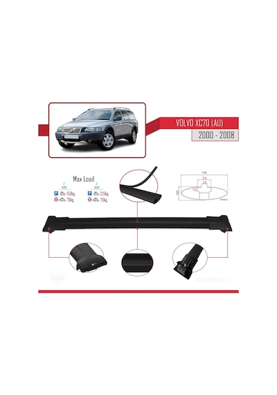 Volvo Xc70 P2 2000-2007 Arası İle Uyumlu Fly Model Ara Atkı Tav