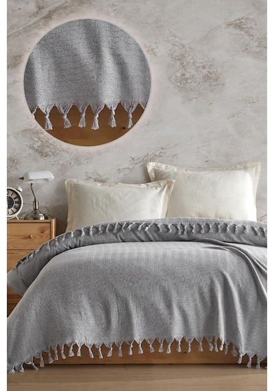 Viaden Berlino Çift Kişilik Pike 200 x 230 CM Açık Gri
