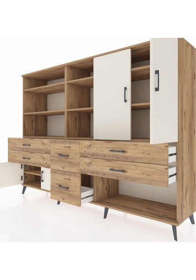 Hyperion Dolap 10 Raflı 6 Çekmeceli 4 Kapaklı 220x44x163 Çam-ayta Çam-aytaşı/çam Hyperion Dolap 10 Raflı 6 Çekmeceli 4 Kapaklı 220x44x163 Çam-ayta Çam-aytaşı/çam