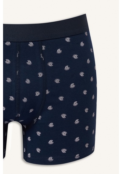 Defacto Regular Fit Desenli Beli Lastikli Pamuklu 3lü Boxer I2231ax26augn245 Yeşil-gn245