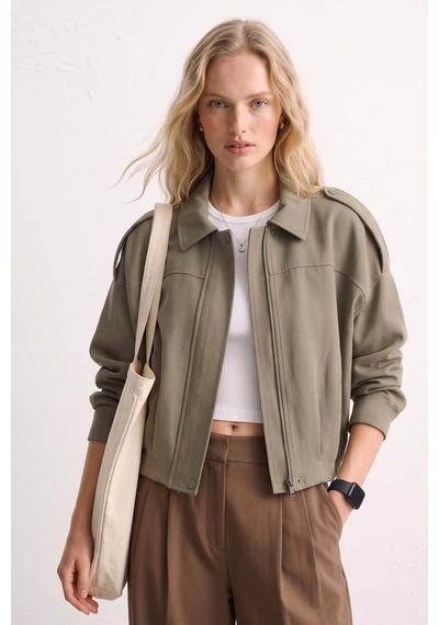 Barrels And Oıl Kadın Omzu Apolet Detaylı Oversize Ceket - Olive Olive