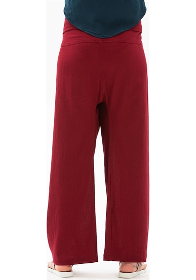 Eliş Şile Bezi Kadın Şile Bezi Thai Balıkçı Pantolon Bordo Brd-bordo Bordo