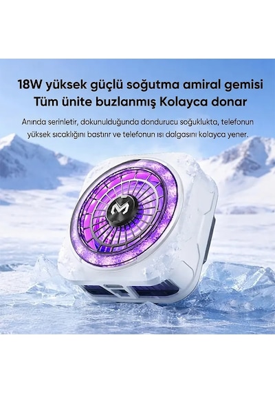 Memo Cx21 18w Manyetik Telefon Soğutucu Rgb Işıklı Yarı İletken Buz Soğutmalı Mobil Oyun Fanı- 5775