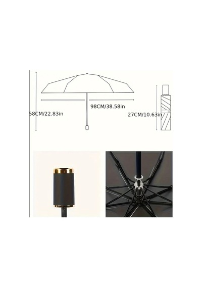 Lilly Uv50+ Çok Amaçlı Güneş Korumalı Uv Şemsiye, Siyah Siyah