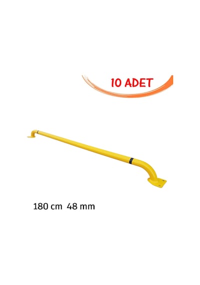 Otopark Stoperi Üretimi Araç Park Stoperi Lastik Sonlandırma Demiri 180 Cm Ø48mm 2mm Siyah 10 Adet