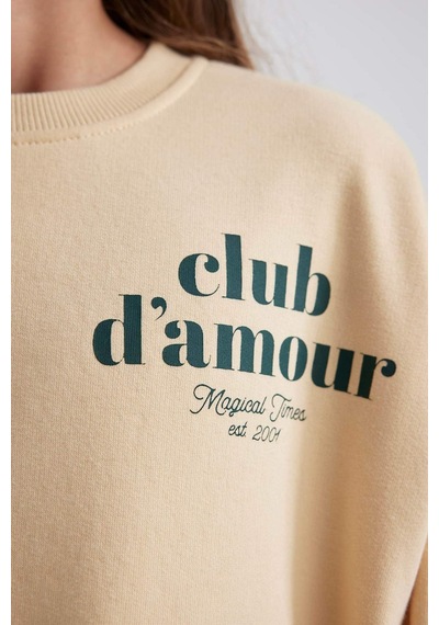 Defacto Kız Çocuk Oversize Geniş Kalıp Baskılı Sweatshirt A6158a823aubg378 Bej Defacto Kız Çocuk Oversize Geniş Kalıp Baskılı Sweatshirt A6158a823aubg378 Bej