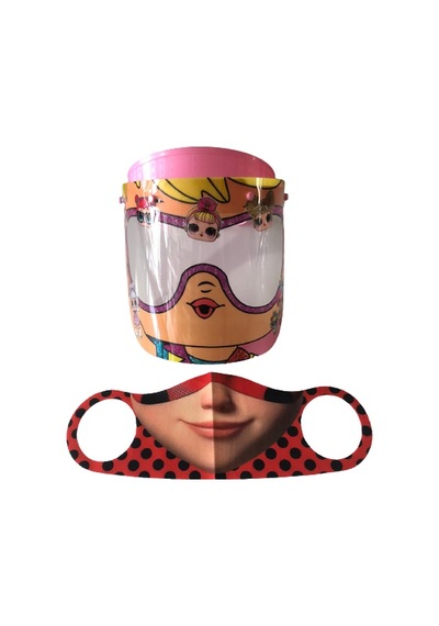 Gürbey Lol Bebek Baskılı Çocuk Siperlik + Lol Bebek Desenli Çocuk Maske
