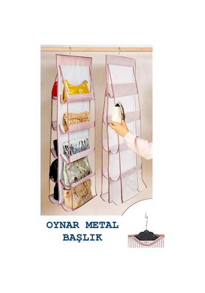 Bts Shop Beyaz Çizgili Çanta Organizer 10'lu Bej