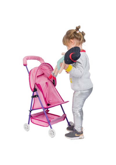 Baby Oyuncak Metal Bebek Arabası Oyuncak Puset Mor - Pembe